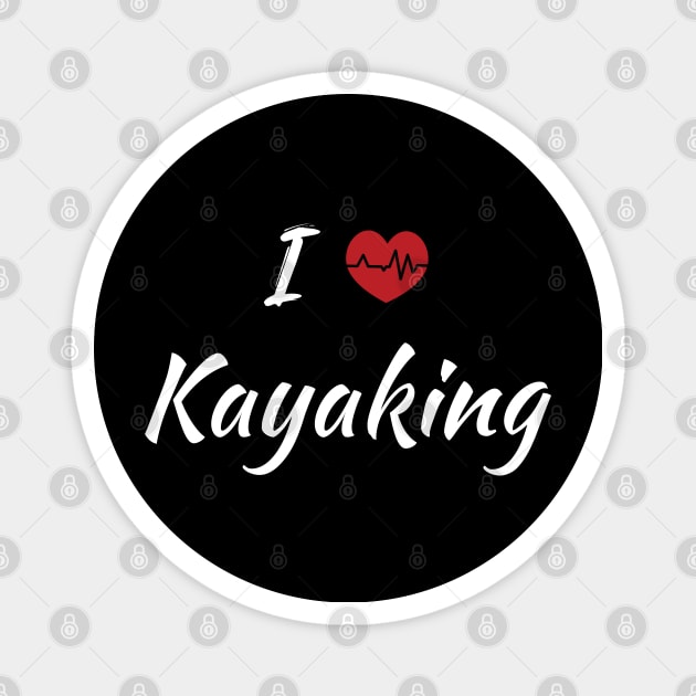 I Love Kayaking Cute Red Heartbeat Magnet by SAM DLS